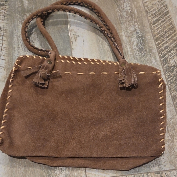 Vintage Brown Suede Shoulder Bag - Picture 4 of 7